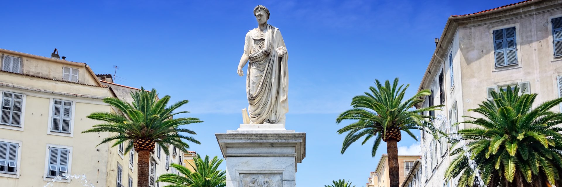 A town square with statue.