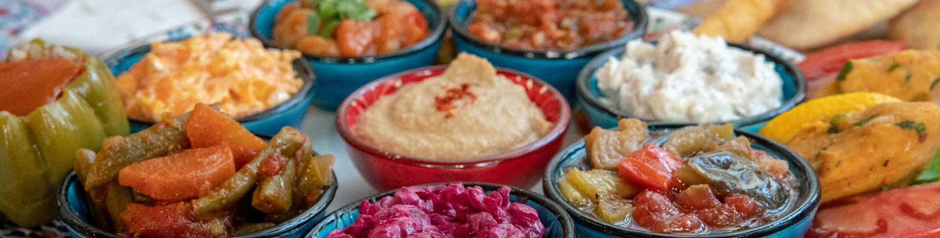 Colorful and delicious Turkish food waiting to be enjoyed. 