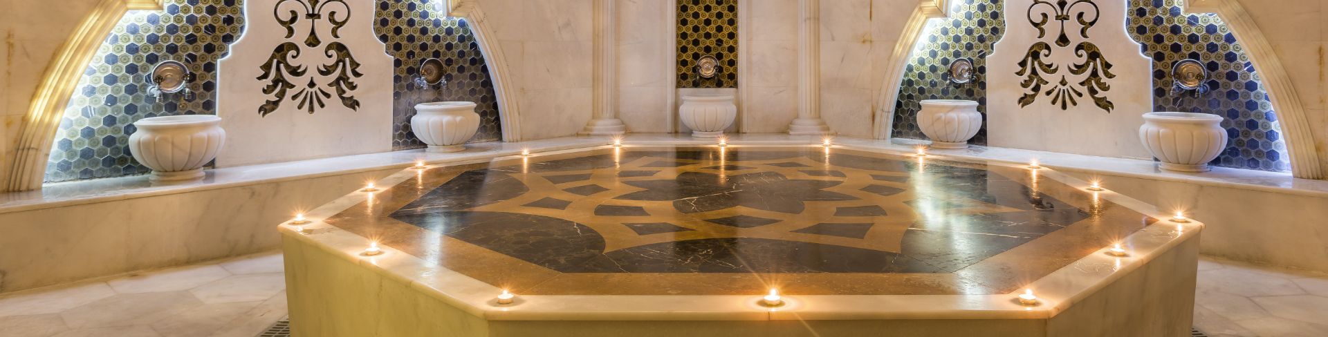 Ornately decorated inside of a hammam.
