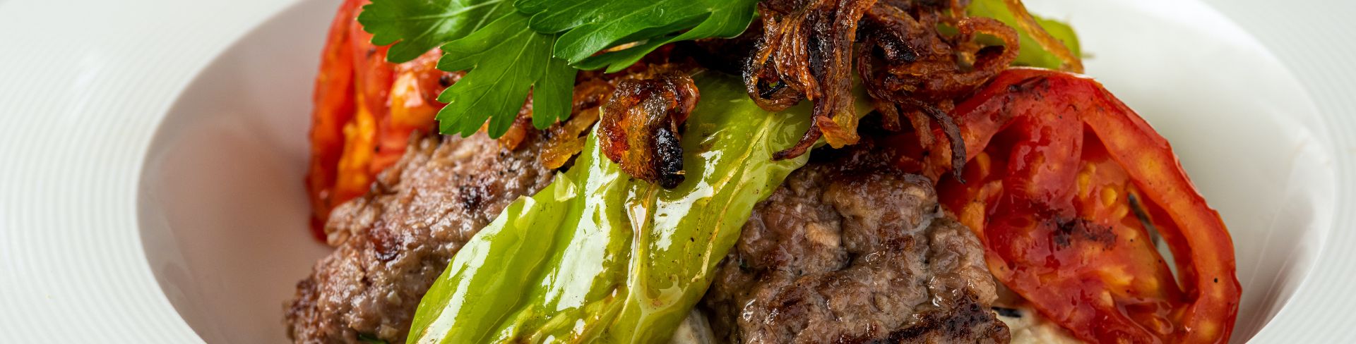 A traditional Turkish dish of Hunkar Begendi made with eggplant and meat.