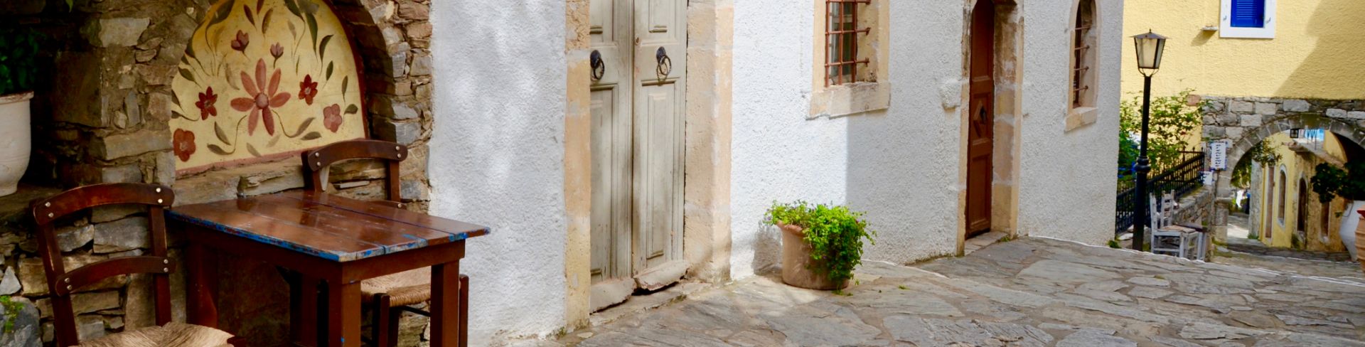 The traditional buildings of the village of Arolithos.