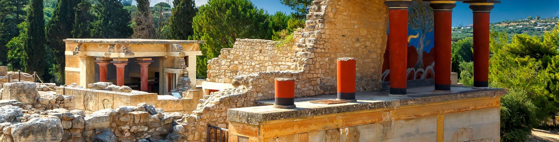 The ruins of Knossos Palace, the fabled labyrinth built to confine the Minotaur.