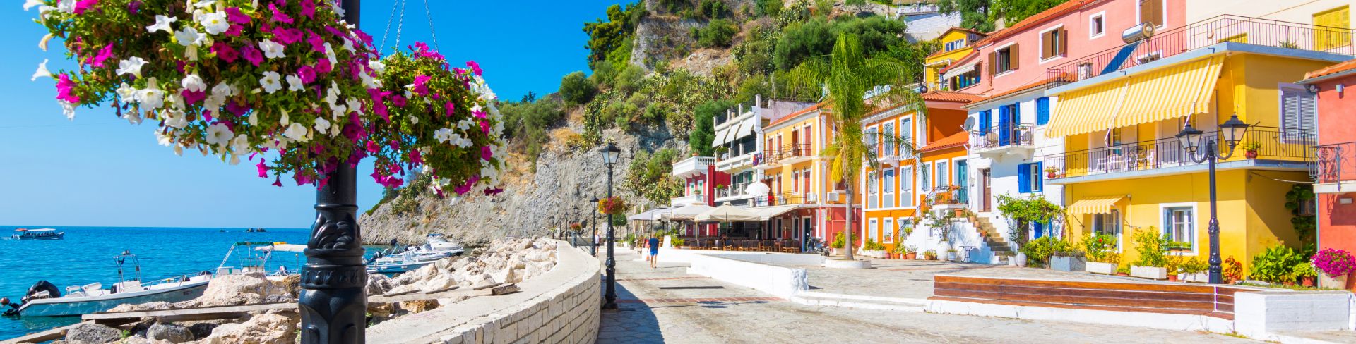 A path walk along the ocean of Parga, Greece.