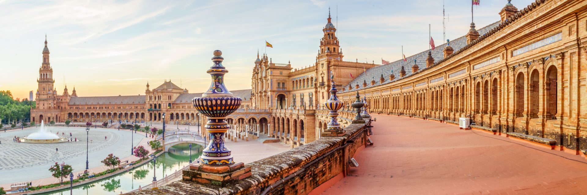The Plaza de España in Seville, Spain.