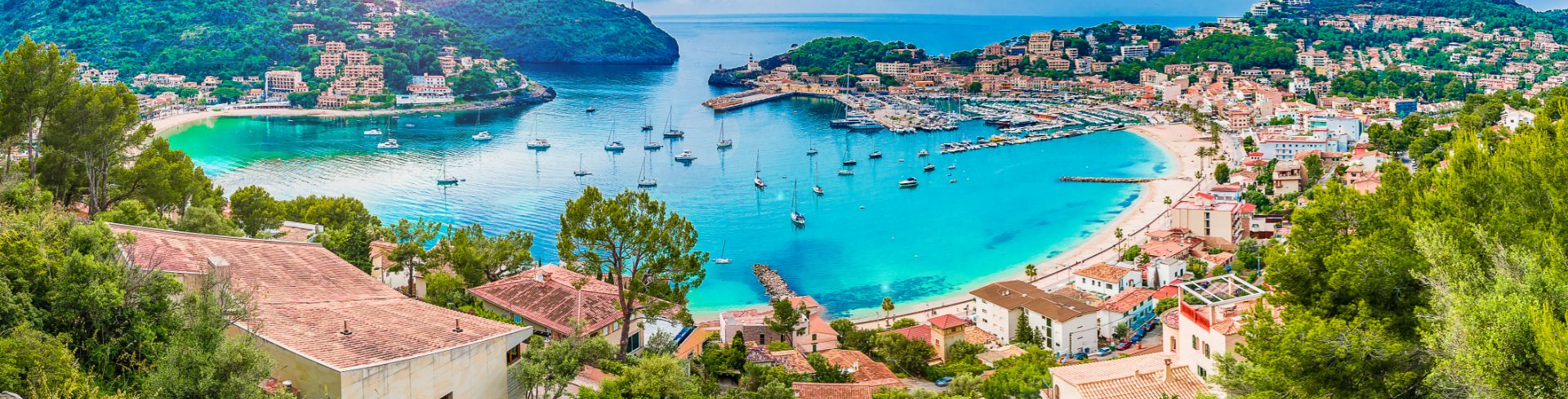 A panoramic view of Porte de Soller, Palma Mallorca, Spain.