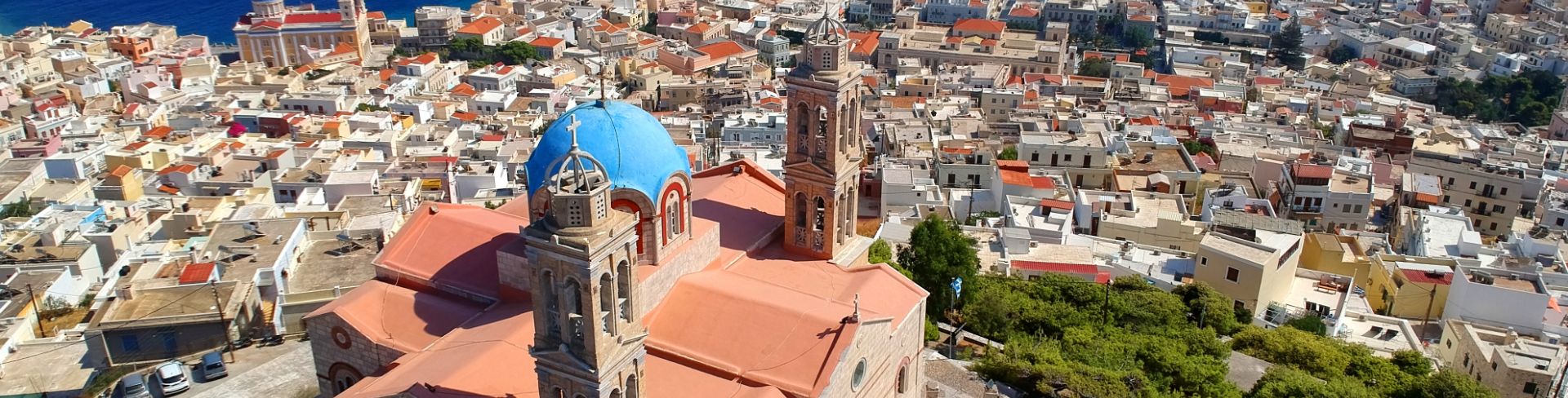 A church on the hill in Syros, Greece. 
